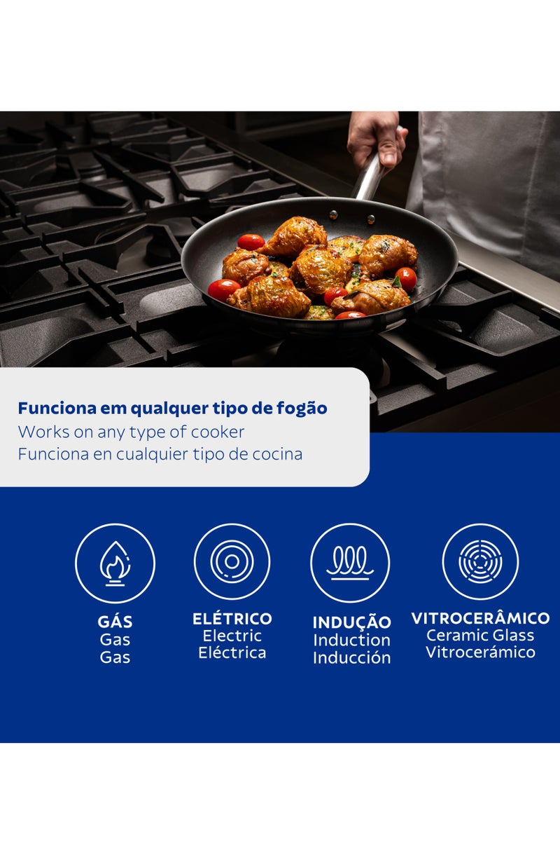 TRAMONTINA Tramontina Since 1911,  20cm Non-Stick Frying Pan – Professional Shallow Stainless Steel Frying Pan with TRI-PLY Base, Interior NONSTICK Coating, 1.1 L, Heat-Resistant Handle, Made in Brazil 62633207  - Image 3