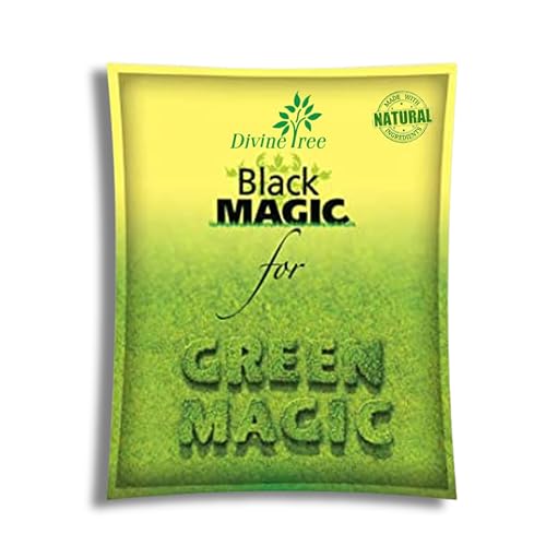 DIVINE TREE Black Magic Lawn Fertilizer for Lush Green Grass - Organic Fertilizer for Healthier, Greener Lawn Grass - Perfect Fast Acting Nutrition for Your Lawn Grass (1kg) - Image 1