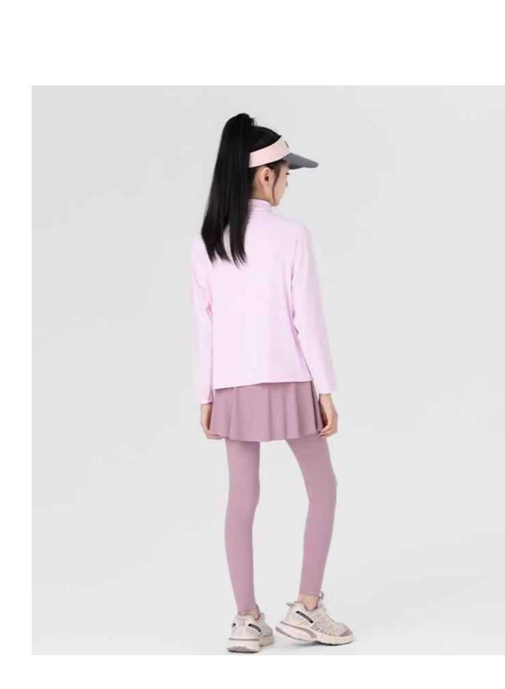 Children's Quick Drying Clothes Yoga Badminton Tennis Training Hooded Long Sleeved Sports Suit  - Image 5
