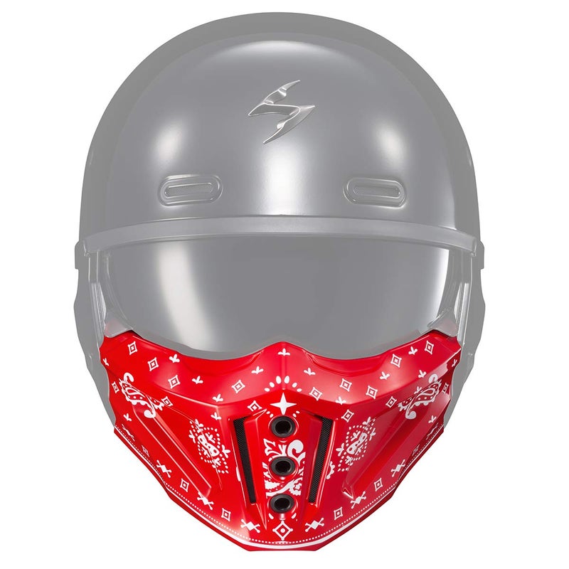 ScorpionEXO Covert X Optional Replacement Chin Cover for Covert X Helmets Mask Bandana Gloss Red