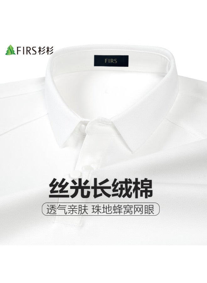 Firs Men'S Short Sleeve T-Shirt With Long-Staple Cotton, Summer Business Casual Solid Color Cotton Polo Shirt Workwear For Men - Image 1