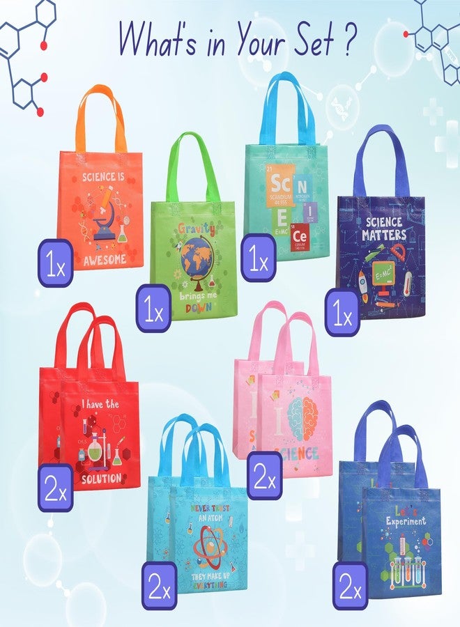 FINEMOE Pack of 12 Small Return Gift Bags for Kids, Science Theme, Nylon Return Gift Bag for Birthday, Kanya Pujan, Christmas & Party Favors, Multicolor Gift Cover Small Handbag, Age 2-12 (Science Kit) - Image 3