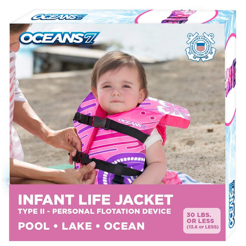 Aqua Leisure Oceans 7 US Coast Guard Approved InfantChildYouth Life Jacket Vest Sizes for 890 Lbs Type III Vest PFD Personal Flotation Device - Image 2