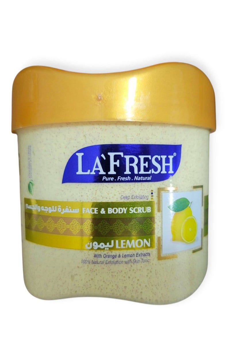 لا فريش مقشر الوجه والجسم بالليمون من LA FRESH – تقشير عميق بخلاصة البرتقال والليمون – 610 جرام