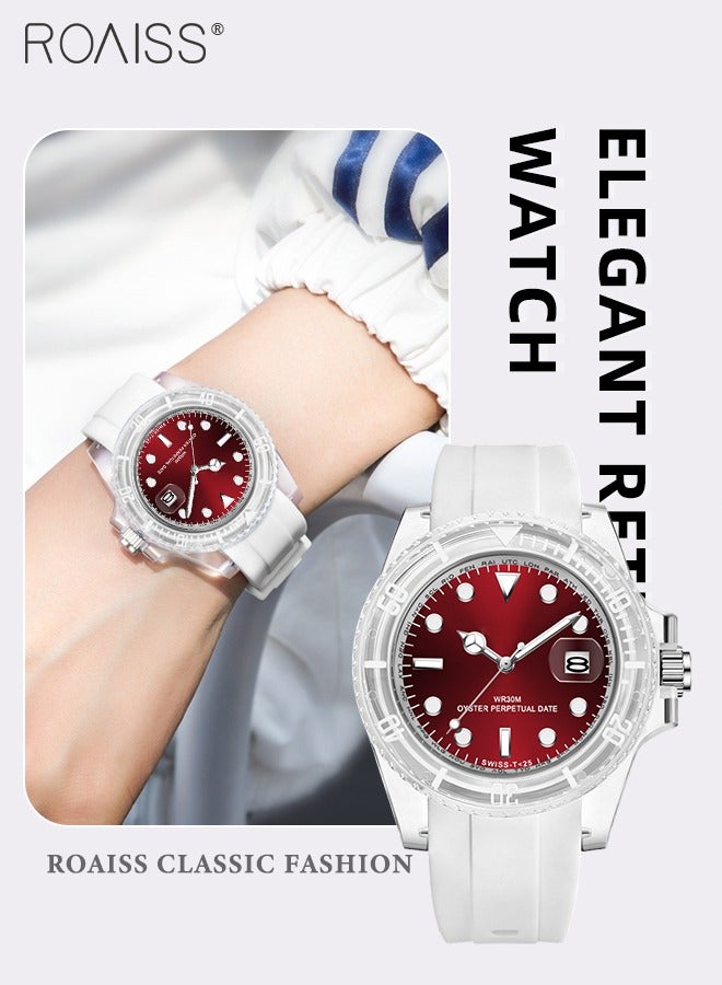 roaiss Women's TPU Strap Electronic Quartz Watch Analog Display Round Red Dial Waterproof Luminous Casual Sports Watch as Gift for women - Image 1