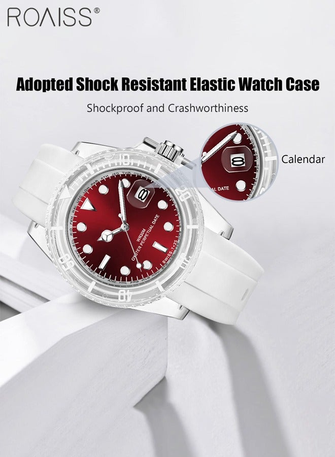 roaiss Women's TPU Strap Electronic Quartz Watch Analog Display Round Red Dial Waterproof Luminous Casual Sports Watch as Gift for women - Image 3