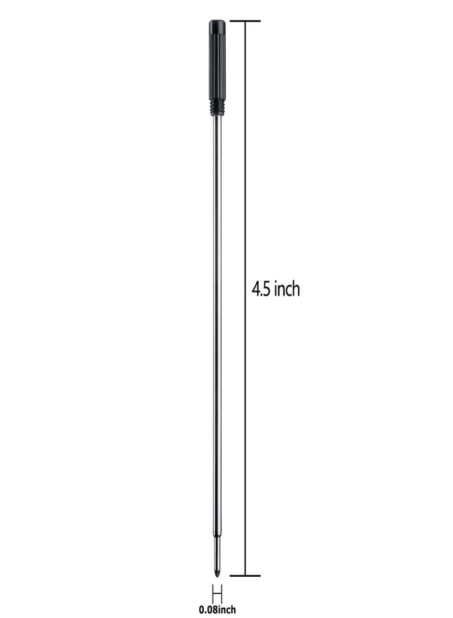 DunBong Black Ink Refill Pack of 5, Replaceable Ballpoint Pen Refills, Medium Point Metal Refill (Black) - Image 3