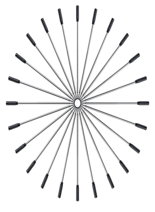 DunBong Black Ink Refill Pack of 5, Replaceable Ballpoint Pen Refills, Medium Point Metal Refill (Black) - Image 2