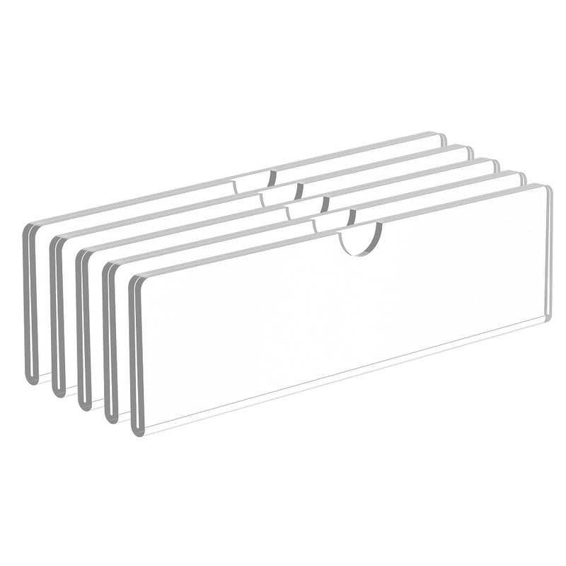 KOTEMON Acrylic Wall Name Plate Holder, Door Plate with Adhesive Tapes, Clear Sign Holder Frame, 2"x8", 5 Pack - Image 1