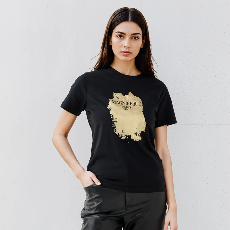 Splash FAV Graphic Print T-shirt with Crew Neck