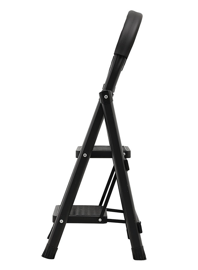 LAWAZIM Pro7 2-Step Folding Ladder With Tools Hanger - Black - 120kg Load Capacity Step Stool with Convenient Handgrip, Tools Holder Rack, Anti-Slip Pedals - Multi-Use Ladder for Kitchen & Household - Image 3