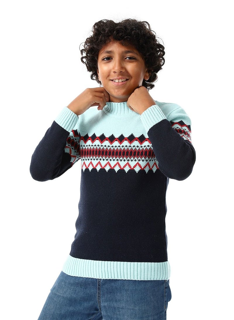 Caesar Wool Boys Pullover With Multi Design  - Image 2
