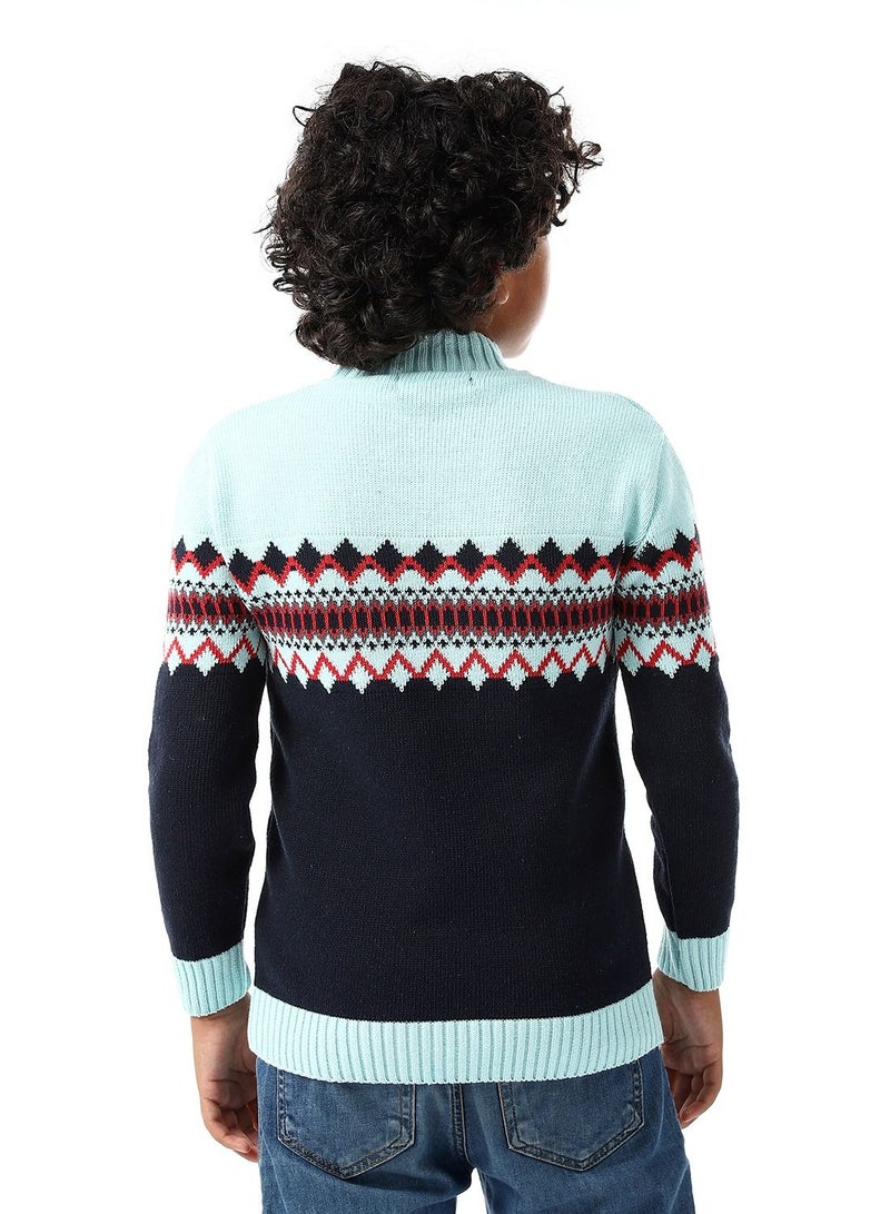 Caesar Wool Boys Pullover With Multi Design  - Image 4