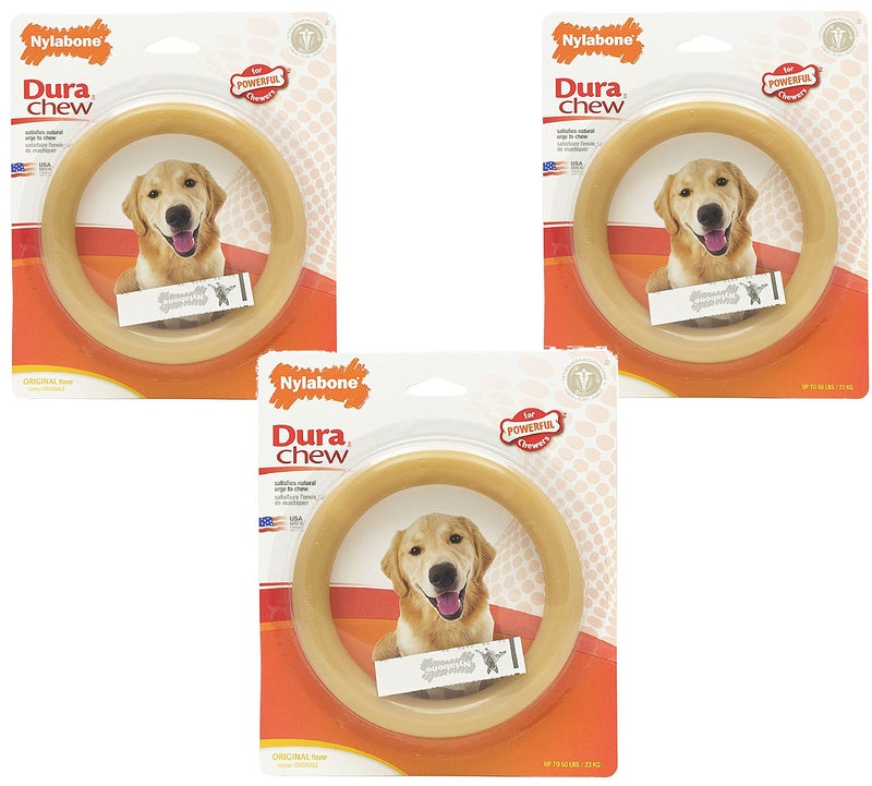 Nylabone (3 Pack) Giant Original Flavored Ring Bone Dog Chew Toy - Image 1