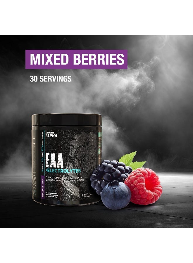 EVA PHARMA Limitless Alpha EAA + Electrolytes – 296g – 7.5g EAAs & 497mg Electrolytes Per Scoop – 30 Servings – Mixed Berries Flavor. - Image 5