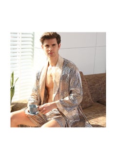 Loquat Printed Pyjama Robe Gold  - Image 2