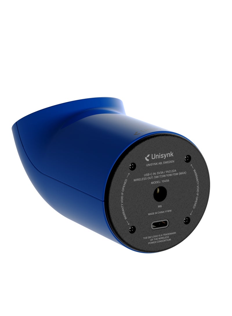 Unisynk UNISYNK MAGNETIC WIRELESS DESK CHARGER QI2? 15W Fast Charging, Rotatable Display, Qi2 & MagSafe Compatible, Includes EU/UK/US Adapters & 2m USB-C Cable- Blue  - Image 4