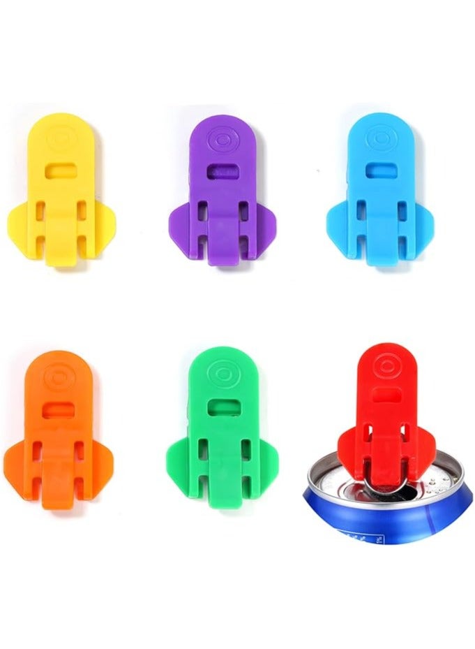 Goolsky Manual Easy Can Opener, 6 Pack Colorful Soda Beer Can Opener & Beverage Can Cover Protector, Premium Plastic Shields Can Openers for Pop, Coke, Beer, Soda, Drink Aluminum Beverage  - Image 1