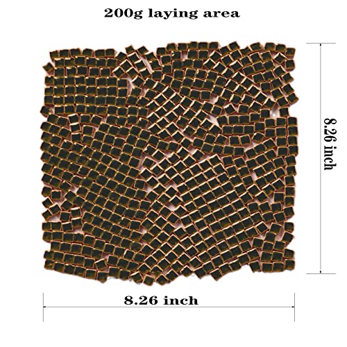 PINUO&KE 200 Pieces / 200 g Mosaic Tiles Square Shapes 0.4x0.4 inch Square Ceramic Mosaic Mosaic Glass Pieces for Home Decoration or DIY Crafts - Dark Grey - Image 2