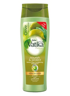 Vatika Naturals Nourish & Protect Shampoo | Olive & Henna Conditioning Cream | Softens & Vitalizes | For Normal Hair 180ml