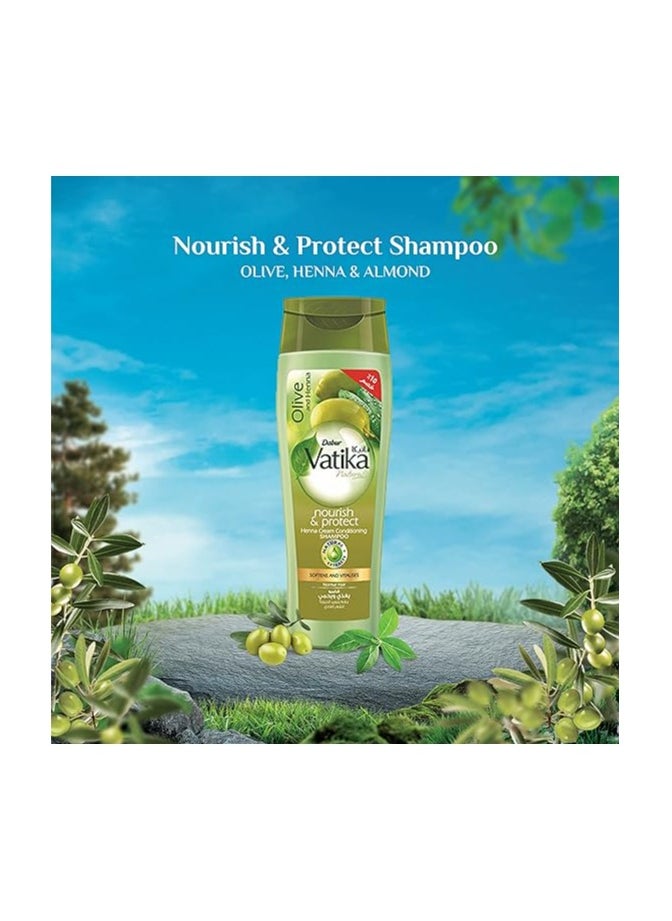 Dabur - Vatika Naturals Nourish & Protect Shampoo | Olive & Henna Conditioning Cream | Softens & Vitalizes | For Normal Hair 180ml - Image 1