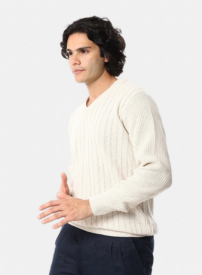 Andora Knitted Long Sleeves V-Neck Pullover - Image 3
