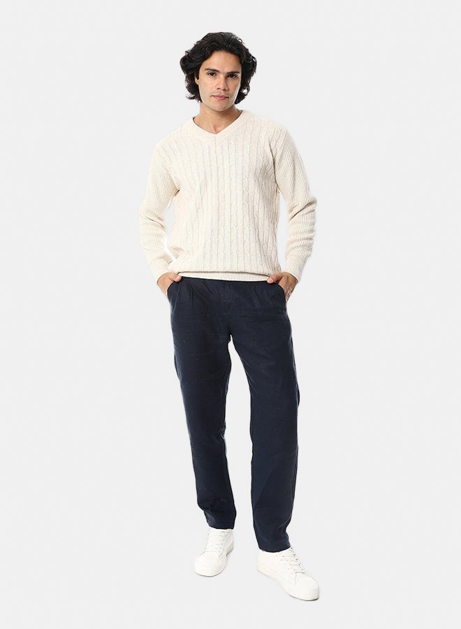 Andora Knitted Long Sleeves V-Neck Pullover - Image 4