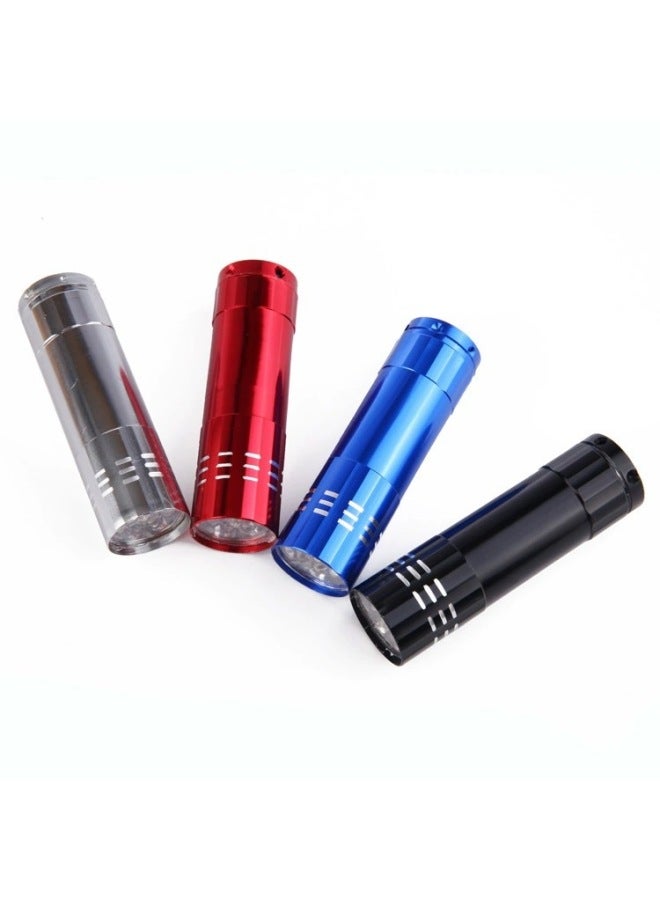 9led Flashlight Printed Logo Mini Student Flashlight Portable Gift Battery Direct Supply Wholesale-Color:White Light Single Color Random (opp Bag Without Hand Rope)  - Image 1