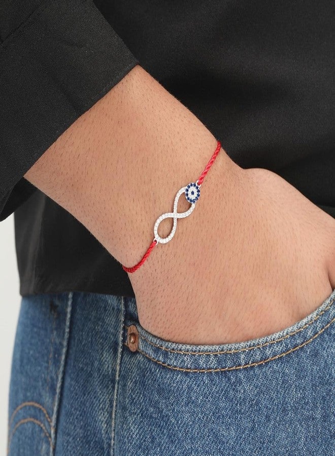 ZAVYA 925 Sterling Silver Evil Eye Cubic Zirconia Rhodium Plating Silver Rakhi | Rakhi for Brother-Happy Rakshabandhan | With Certificate of Authenticity and 925 Hallmark - Image 4