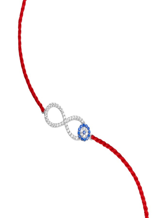 ZAVYA 925 Sterling Silver Evil Eye Cubic Zirconia Rhodium Plating Silver Rakhi | Rakhi for Brother-Happy Rakshabandhan | With Certificate of Authenticity and 925 Hallmark - Image 5