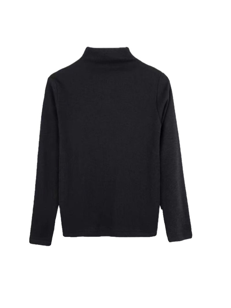 Popular Children'S Slim-Fit Half Turtleneck Bottoming Shirt Girls' Western Style Warm Top Girls' Inner Long Sleeve T-Shirt - Image 2