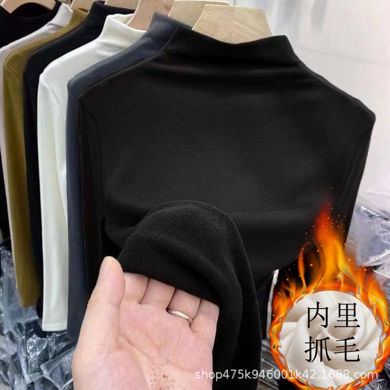 Popular Children'S Slim-Fit Half Turtleneck Bottoming Shirt Girls' Western Style Warm Top Girls' Inner Long Sleeve T-Shirt - Image 1