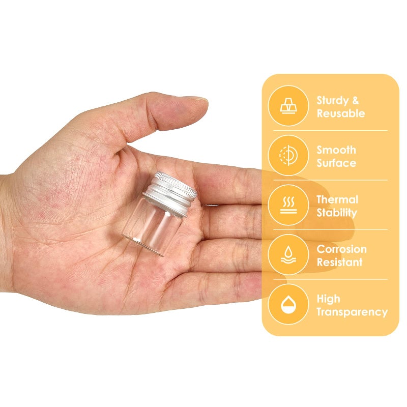 Cadbibe 5ml Glass Vials with Screw Caps and Plastic Stoppers, Small Clear Liquid Sample Vial, Leak-Proof Vial, 12PCS - Image 4