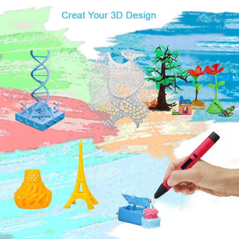 MIKA3D 32 Colors 3D Pen PLA Filament Refills, Each Color 10 Feet, Total 320 feet, Pack with 4 Finger Caps - Image 4