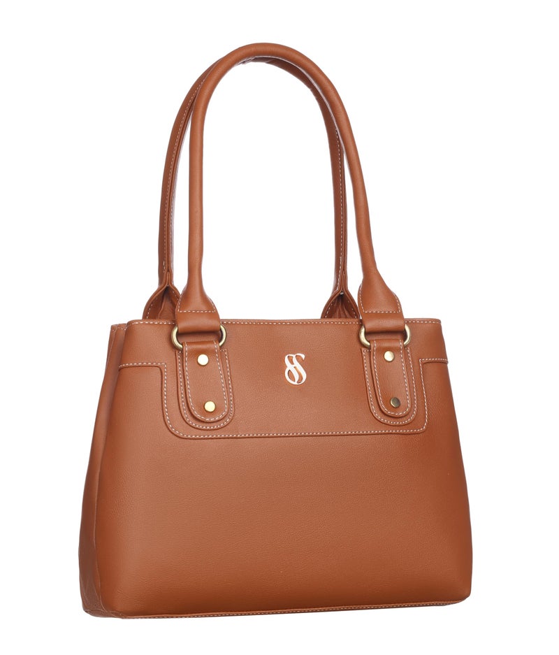 Fostelo Women's Gisele Satchel Tote Handbag for Women | Ladies Purse | Stylish Shoulder Bag | Gift For Women | Tan - Image 1