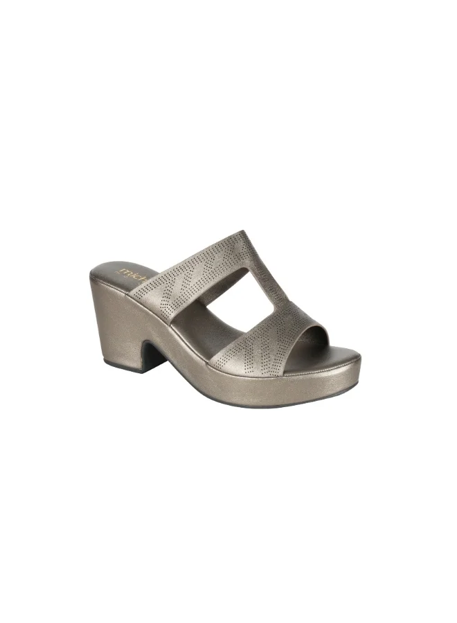 Michelle Morgan 092-2953 Michelle Morgan Ladies Block Heels Sandals4RJ859 Pewter