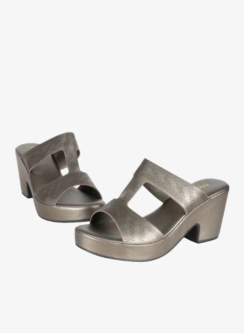 Michelle Morgan Pewter 092-2953 Michelle Morgan Ladies Block Heels Sandals4RJ859 Pewter for Women | Best Price UAE