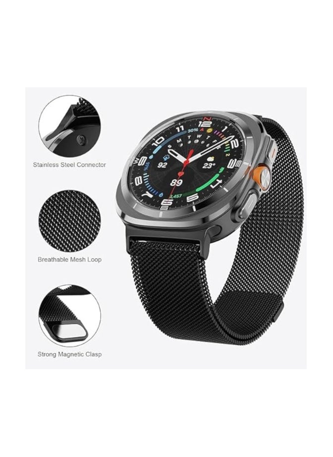 Generic - Magentic Metal Strap Samsung Galaxy Watch 7 Ultra 47mm (2024) - Black - Image 1