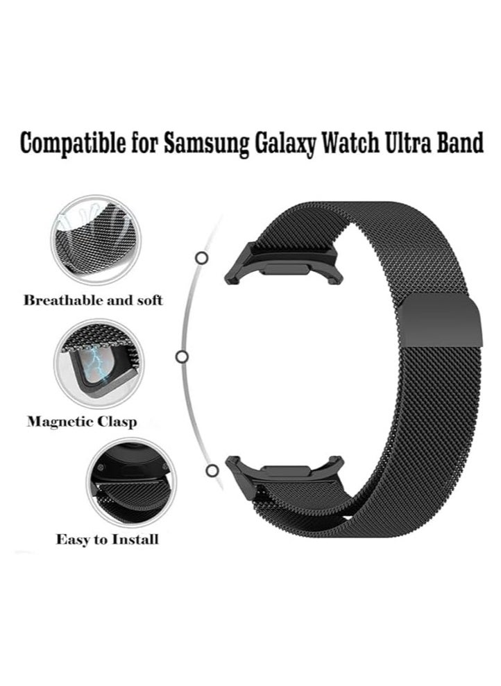 Generic - Magentic Metal Strap Samsung Galaxy Watch 7 Ultra 47mm (2024) - Black - Image 1