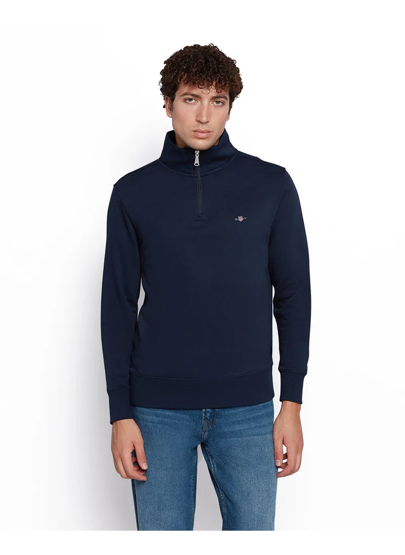 غانت Gant Men’S Shield Logo Half Zip Cotton Sweatshirt