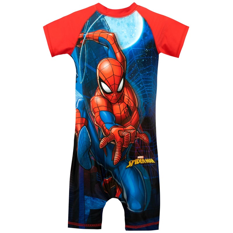 Marvel Boys' Spiderman Swimsuit Size 4 Red - Image 3