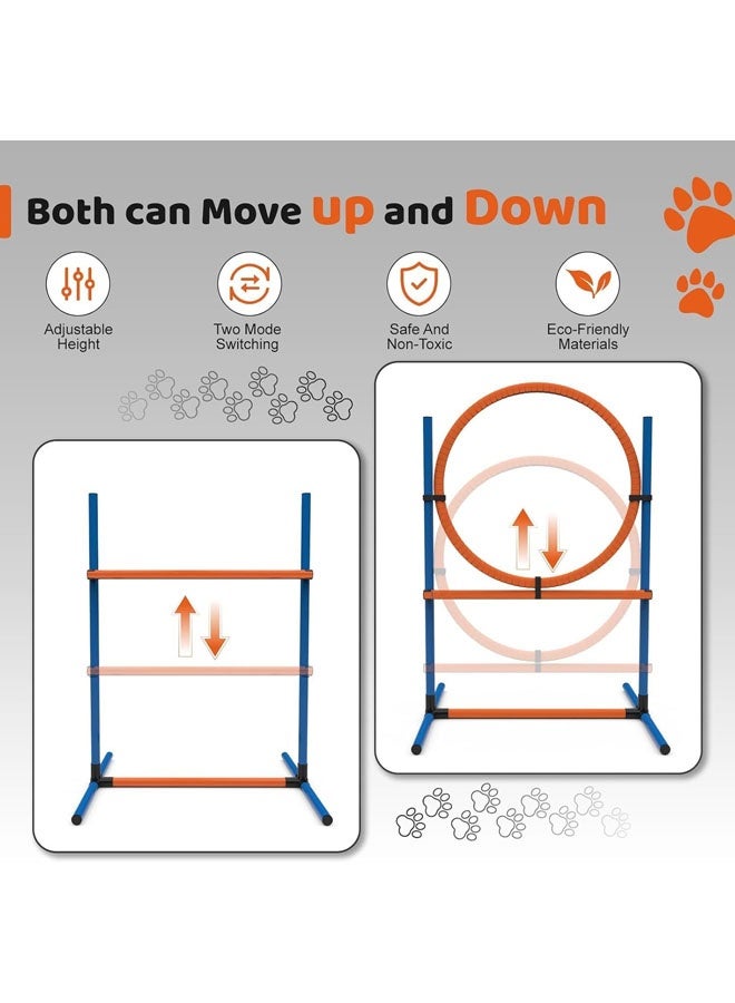 L&E Dog Agility Course Backyard Set – 4-Piece Agility Training Equipment with Jump Bar, Hoop, Weave Poles, Pause Box & Bag – Indoor/Outdoor Dog Obstacle Course & Exercise Playset - Image 5