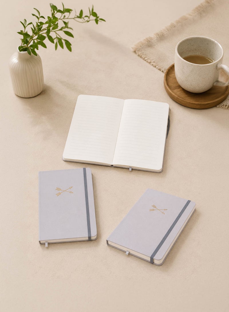 Midi Grey Hardback A5 Notebook - Image 1