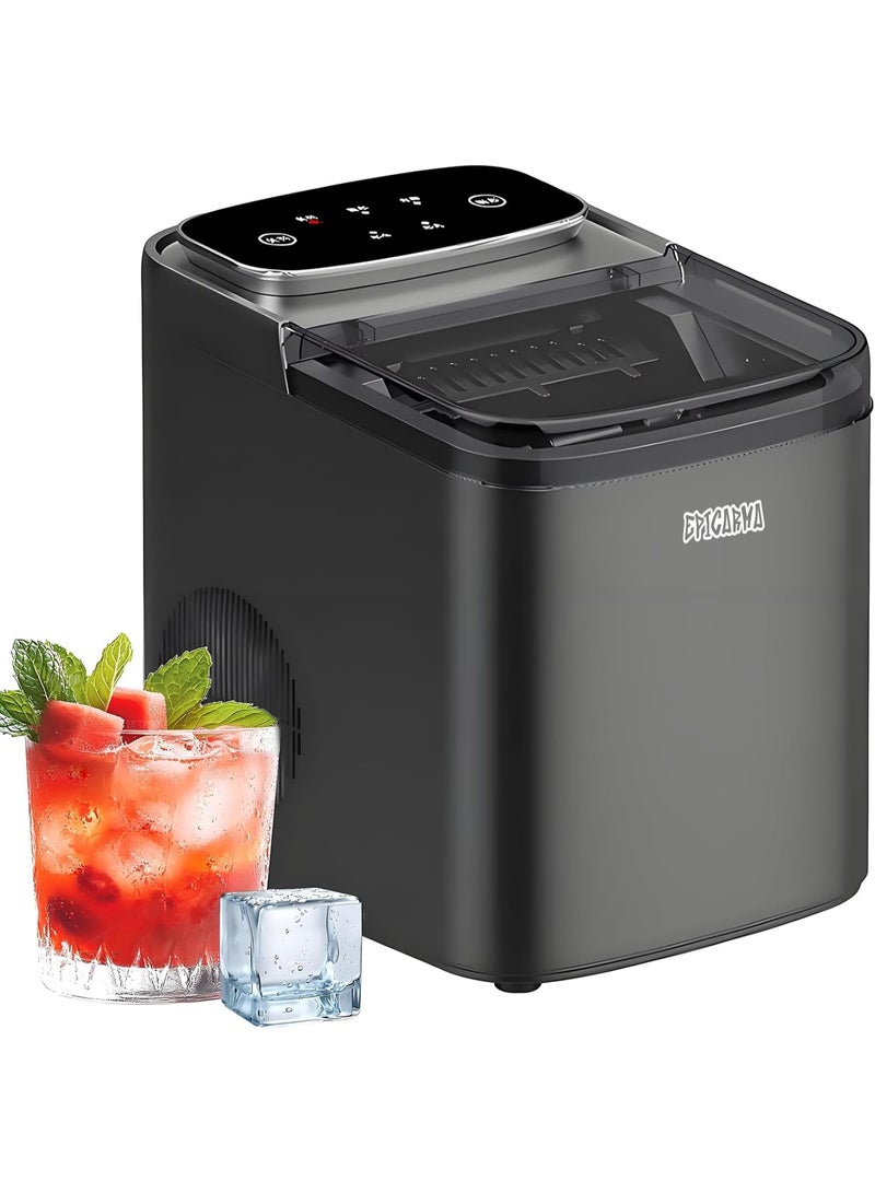 epicarma 1.2L Portable Countertop Ice Maker Machine 12kg/24H, 9 Bullet Ice Cubes in 6 Minutes, Large & Small Ice Size Selection, Self-Cleaning Ice Maker with Ice Basket, Scoop & Ice Bags, Compact Ice Machine for Home Kitchen Office Bar Party - Image 1