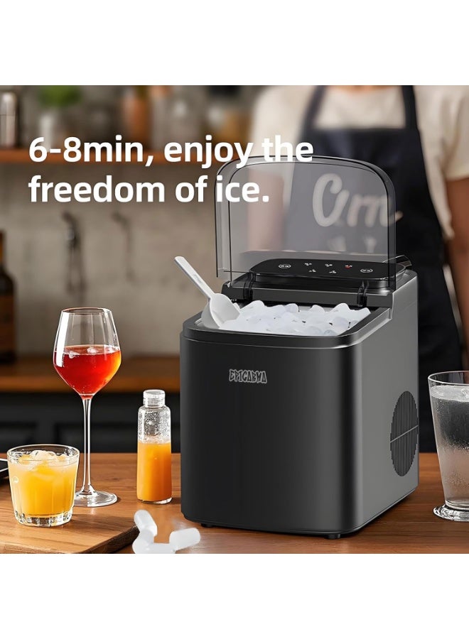epicarma 1.2L Portable Countertop Ice Maker Machine 12kg/24H, 9 Bullet Ice Cubes in 6 Minutes, Large & Small Ice Size Selection, Self-Cleaning Ice Maker with Ice Basket, Scoop & Ice Bags, Compact Ice Machine for Home Kitchen Office Bar Party - Image 3