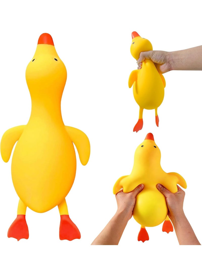 Duck Squishy Toy – Kawaii Slow Rising Duck Squeeze Toy 10-Inch for Kids & Adults | Ultra Soft Sensory Fidget Toy for Stress Relief, Anxiety & Autism | Bright Yellow Rubber Duck Desk Accessory, Party Favor, Birthday Gift & Goodie Bag Stuffer