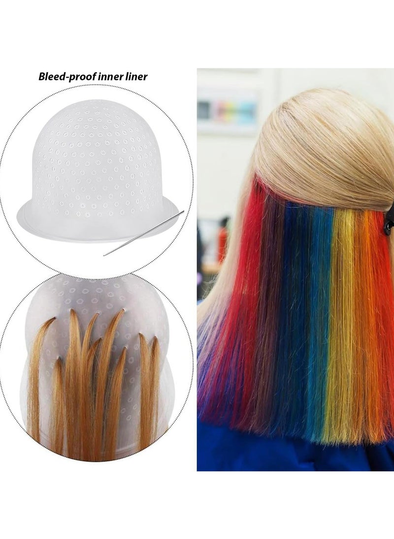 Estrico Silicone Frosting Coloring Hat Professional Highlighting Streaking Hair Dye Cap Hairdressing Tools Highlight Caps with Coloring Hair Hook for Women Men  - Image 3