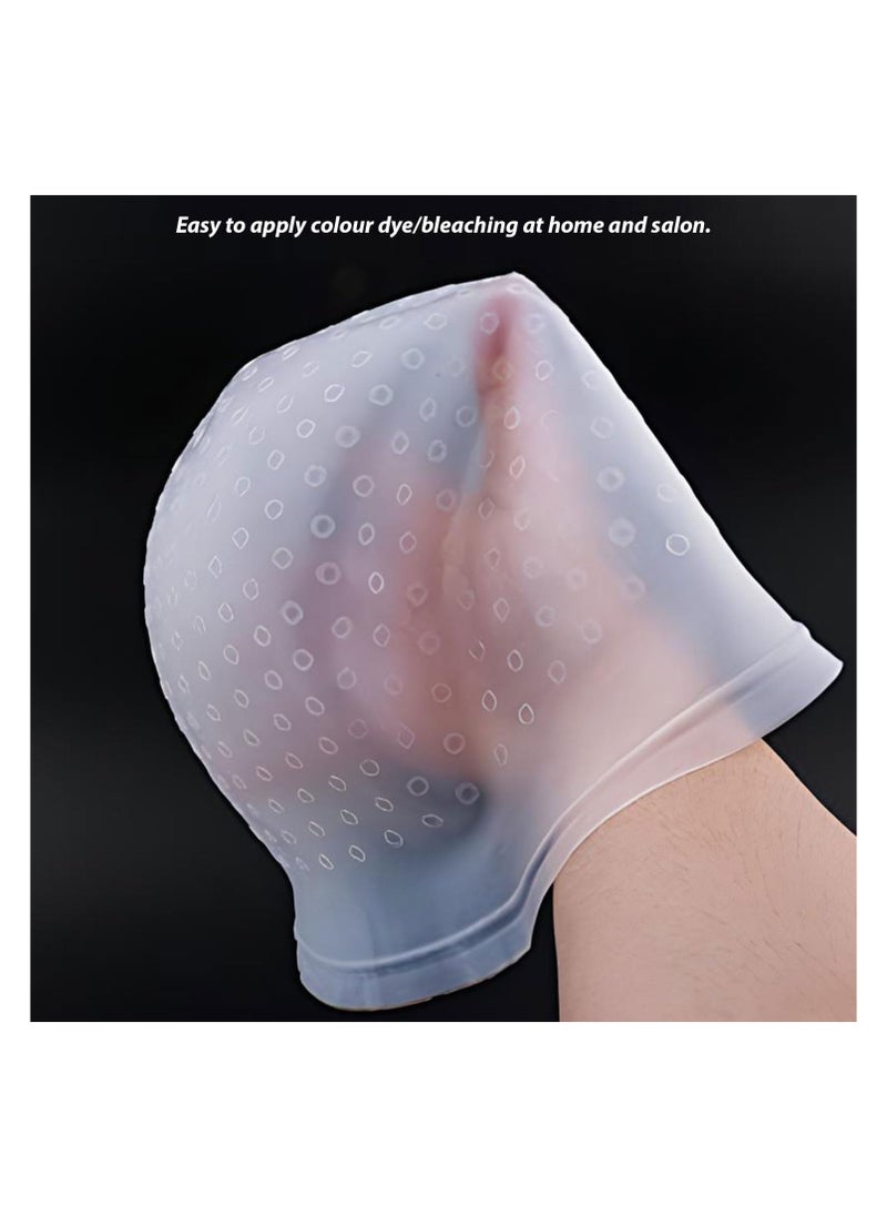 Estrico Silicone Frosting Coloring Hat Professional Highlighting Streaking Hair Dye Cap Hairdressing Tools Highlight Caps with Coloring Hair Hook for Women Men  - Image 4