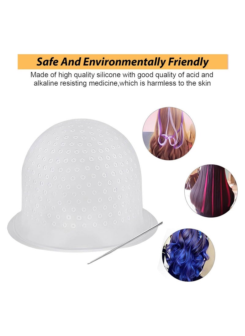 Estrico Silicone Frosting Coloring Hat Professional Highlighting Streaking Hair Dye Cap Hairdressing Tools Highlight Caps with Coloring Hair Hook for Women Men  - Image 5