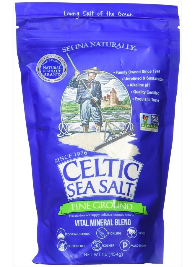 Fine Ground Celtic Sea Salt – (1) 16 Ounce Resealable Bag of Nutritious, Classic Sea Salt, Great for Cooking, Baking, Pickling, Finishing and More, Pantry-Friendly, Gluten-Free - pzsku/ZC003FFC25ECAFC3956D7Z/45/_/1716110874/c2af7195-232a-4b67-bf55-300628a5b8ce
